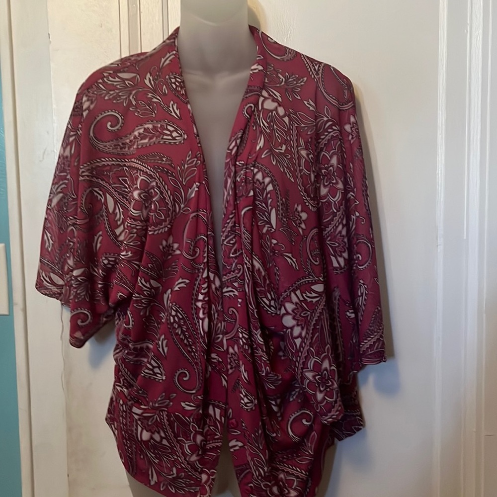 New York & Company Fuschia Multi Color Woman’s Cardigan